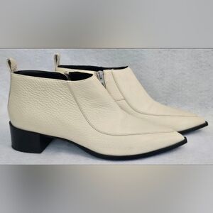 Everlane "The Boss Boot" - Bone White Pebbled Leather - Made in Italy - 9.5